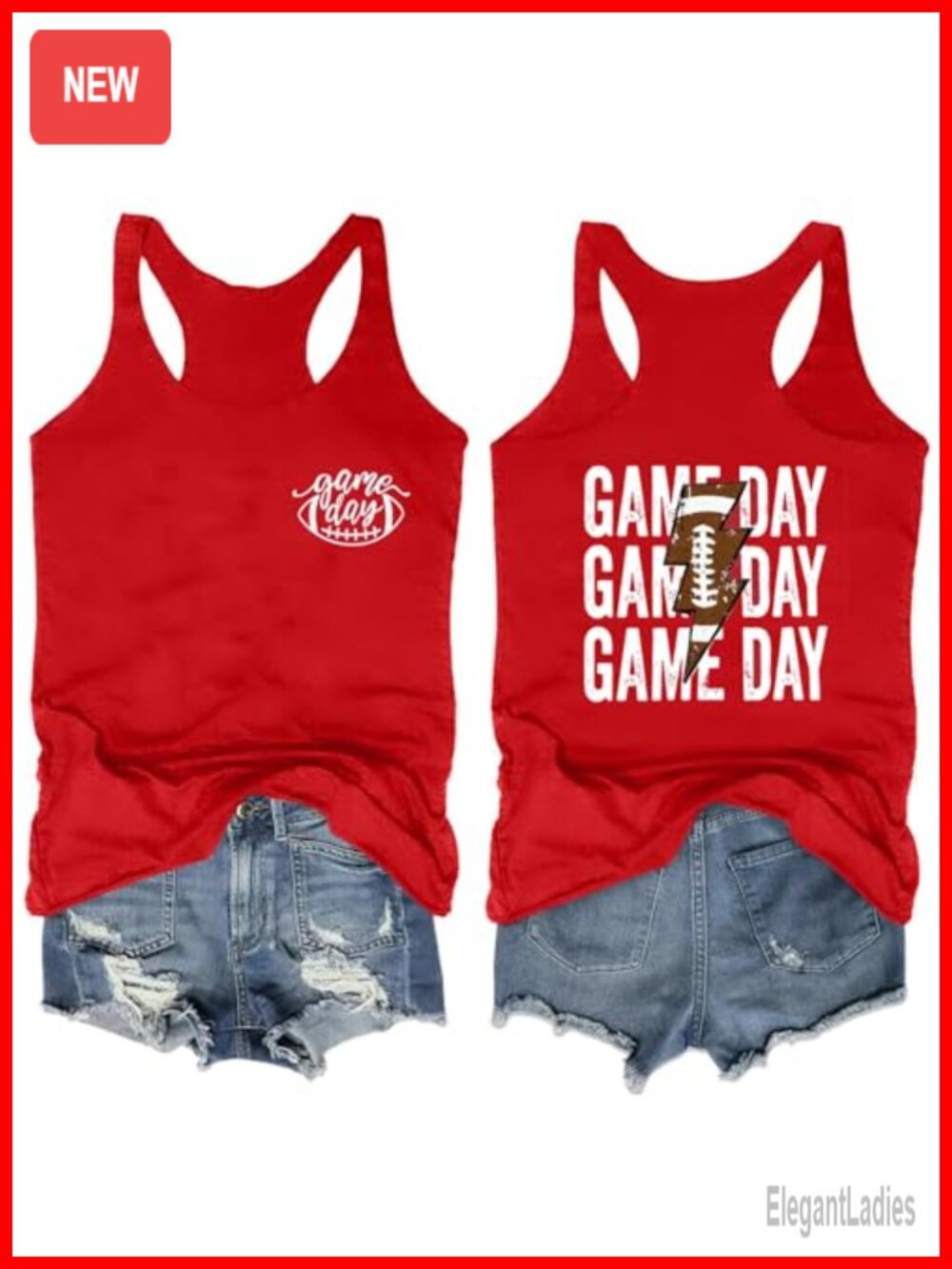 Women Football Graphic Tank Top Cowl Neck Loose Fit Game Day Shirt